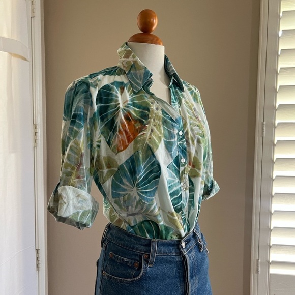 Serengeti Fashions 100% Cotton Tropical Water Lilies Top - Picture 2 of 3